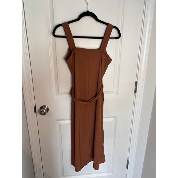 Everlane Japanese Go Weave Picnic Midi Dress Brown Button Front Women’s Size 0 - Picture 9 of 9